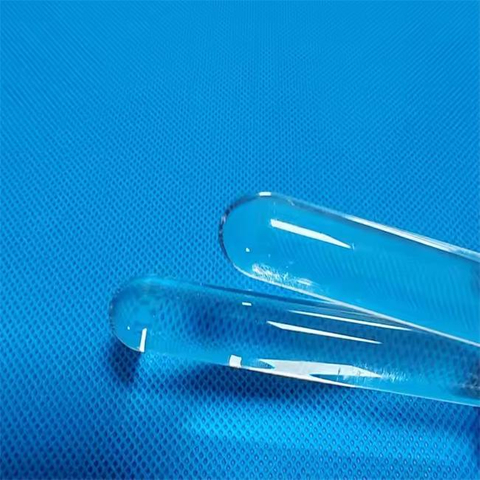 Transparante kwartsglazen staaf met ronde bodem