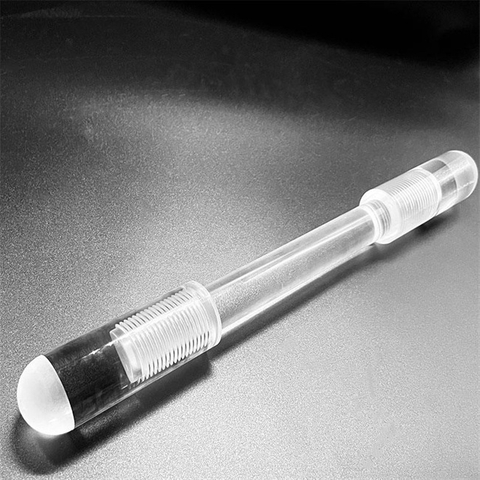 Tige de quartz &agrave; structure scell&eacute;e &agrave; corps transparent aux deux extr&eacute;mit&eacute;s