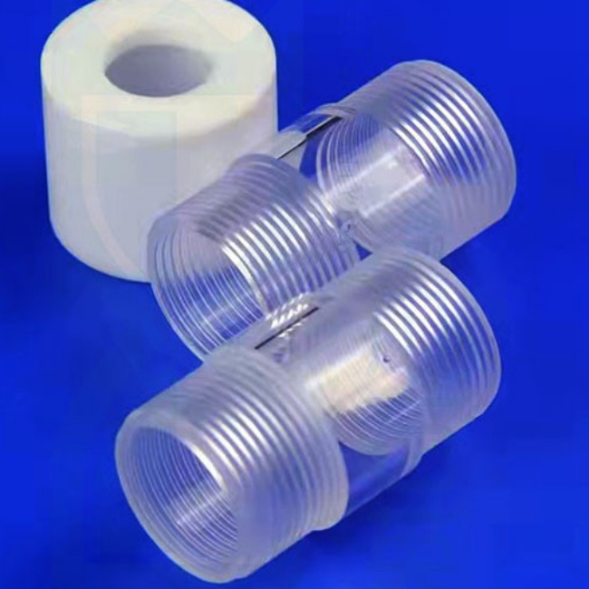 3–300 mm Labor-Schraubenabdeckung, Innengewinde, transparentes Quarzrohr