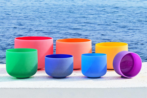 Bol chantant en cristal Chakra, creuset &agrave; Quartz 6 &agrave; 22 pouces