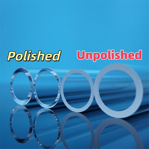 Tubes de quartz transparents polis et non polis