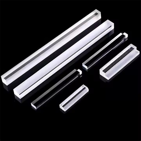 Asta di vetro al quarzo quadrato trasparente per illuminazione a fibra ottica