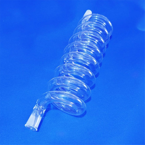 Tubo espiral de vidro de quartzo transparente em forma de bobina