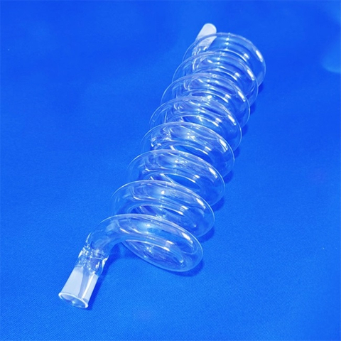 Tubo espiral de vidrio de cuarzo transparente con forma de bobina