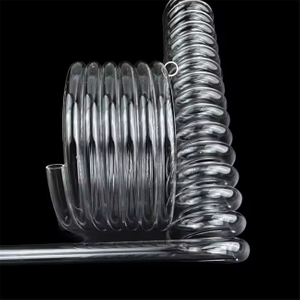 Tube de quartz en spirale transparent de diam&egrave;tre ext&eacute;rieur 10-300 mm