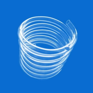 Kundenspezifisches spiralf&ouml;rmiges transparentes Quarzrohr mit einer L&auml;nge von 100–500 mm