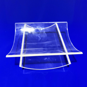 Plaque de verre de quartz UV &agrave; rev&ecirc;tement transparent incurv&eacute;