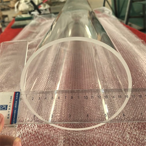 Tubo de quartzo transparente de grande di&acirc;metro de 6-7 p&eacute;s