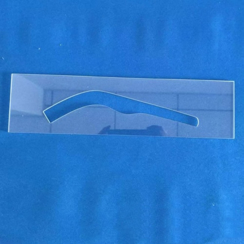 Placa de cuarzo fundido personalizada con l&aacute;ser con muescas de forma especial