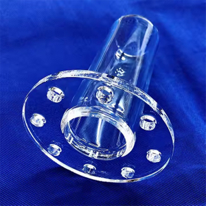 Flange de vidro de quartzo óptico fundido transparente