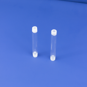 Tubo de quartzo transparente com boca espiral