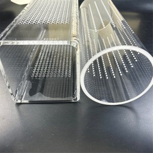 Tubo circular quadrado de vidro de quartzo