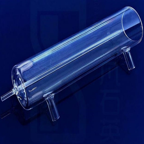 Tube en verre de quartz ramifi&eacute; &agrave; double paroi de laboratoire
