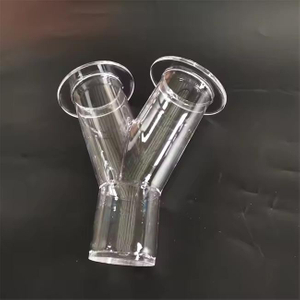 실험실 이중벽 Y자형 석영관