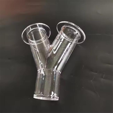 실험실 이중벽 Y자형 석영관