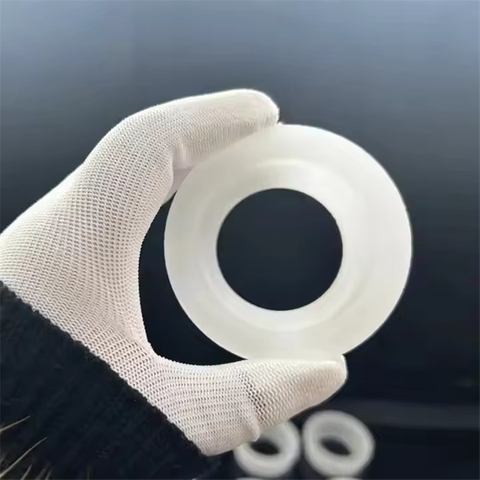 Anello flangiato in silice fusa satinata traslucida