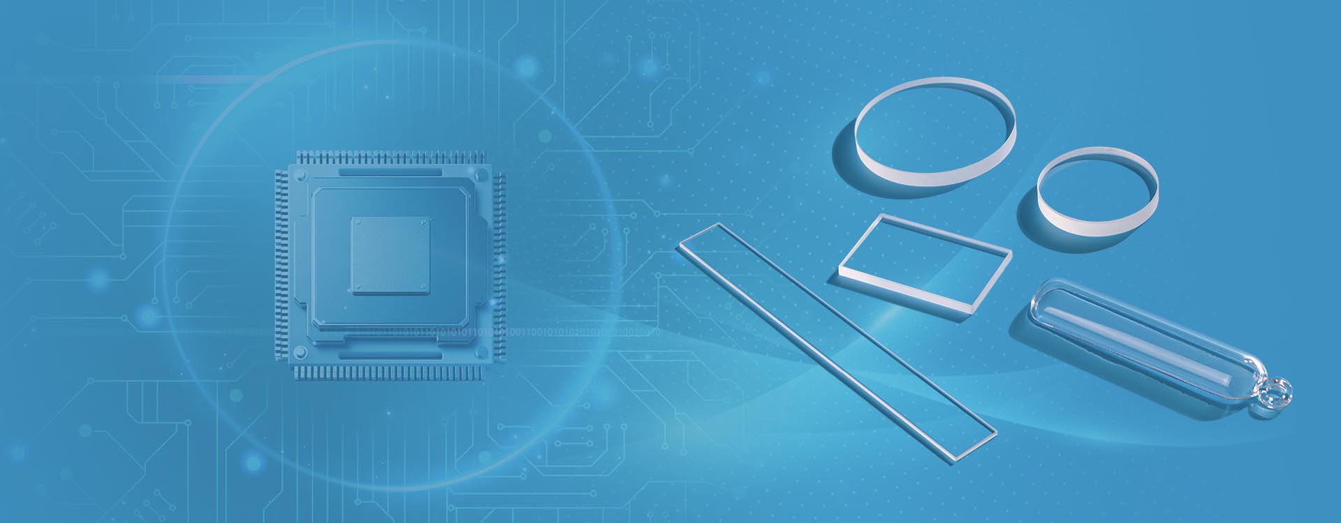  Widely used in the semiconductor industry as quartz furnace tube, quartz boat/ship, quartz ring