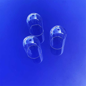 Tube &agrave; essai en verre de quartz perfor&eacute; &agrave; fond transparent