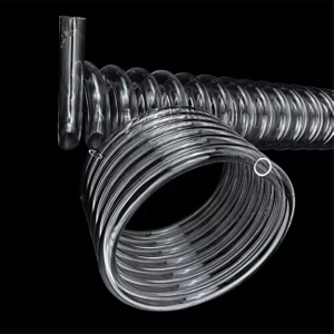 透明耐熱石英ガラス製スパイラルチューブ
