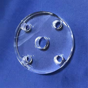 투명한 두꺼운 천공 석영 원형 플레이트