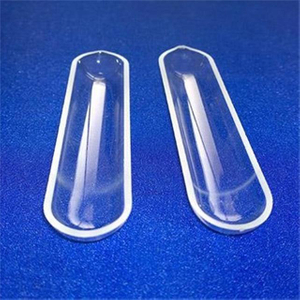 Bateau en verre de quartz fondu personnalis&eacute; transparent